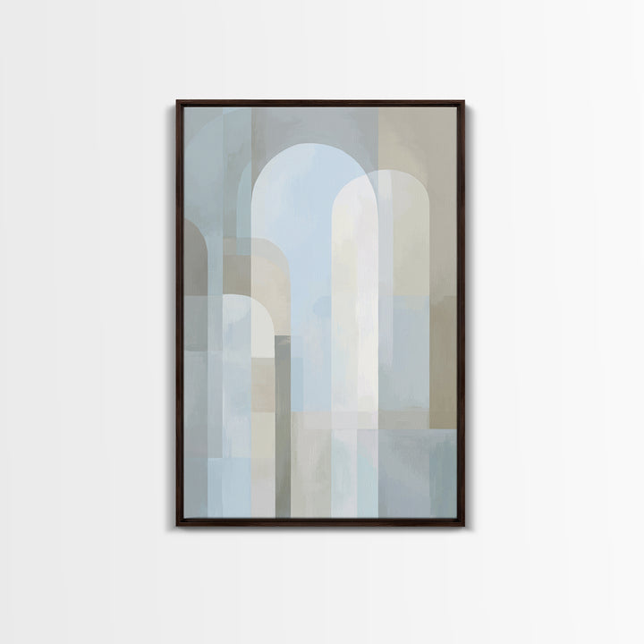 Light Scandinavian Abstract Arches Framed Canvas Print, Dental Office Art, Textured Painting, Office Decor, Abstract Art, Calm, DOA-2x3-97