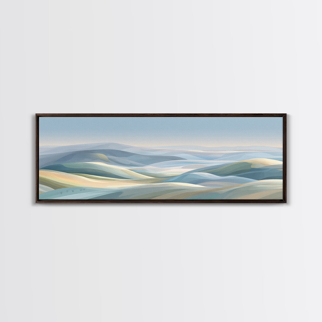 Soft Gradient Sunrise Framed Canvas Print, Dental Office Art, Tooth Art, Office Decor, Calm, Modern Decor, Fine Art Print, DOA-3x1-12