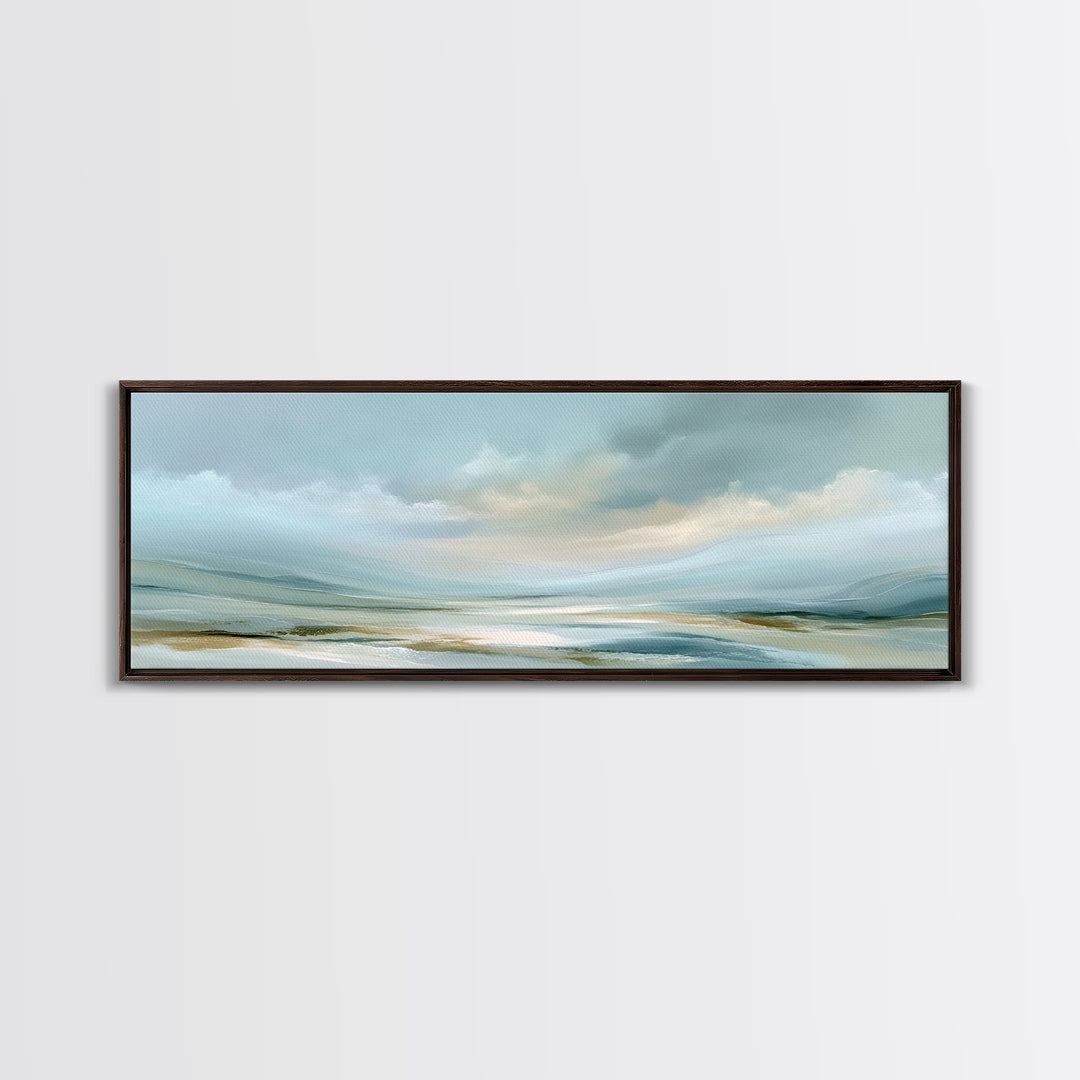 Calming Abstract Ocean Waves Framed Canvas Print, Dental Office Art, Office Decor, Calm, Medical Art, Medical Office Decor, DOA-3x1-17