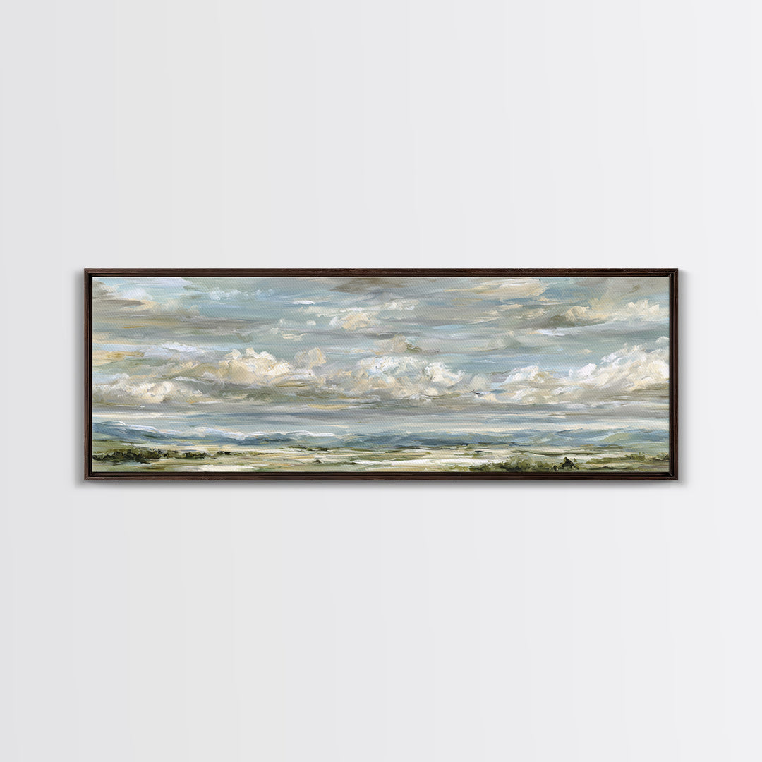 Peaceful Clouds over Open Meadow Canvas Print, Dental Office Art, Office Wall Art, Office Decor, Fine Art, Calm, Medical Decor, DOA-3x1-49