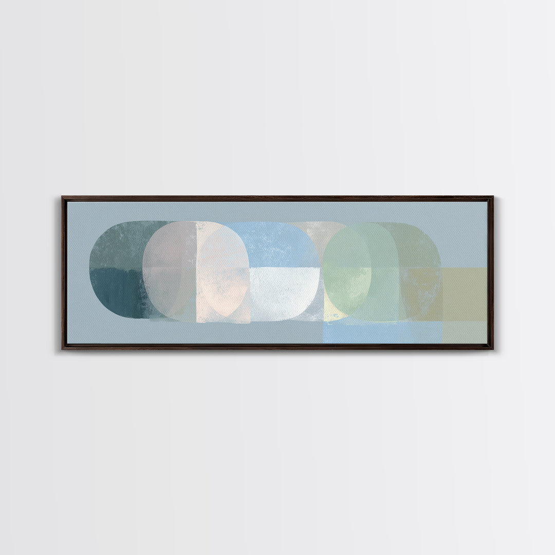 Simple Rainbow Pastel Shapes for Children Canvas Print, Dental Office Art, Room Decor Aesthetic, Office Decor, Abstract Art, DOA-3x1-61