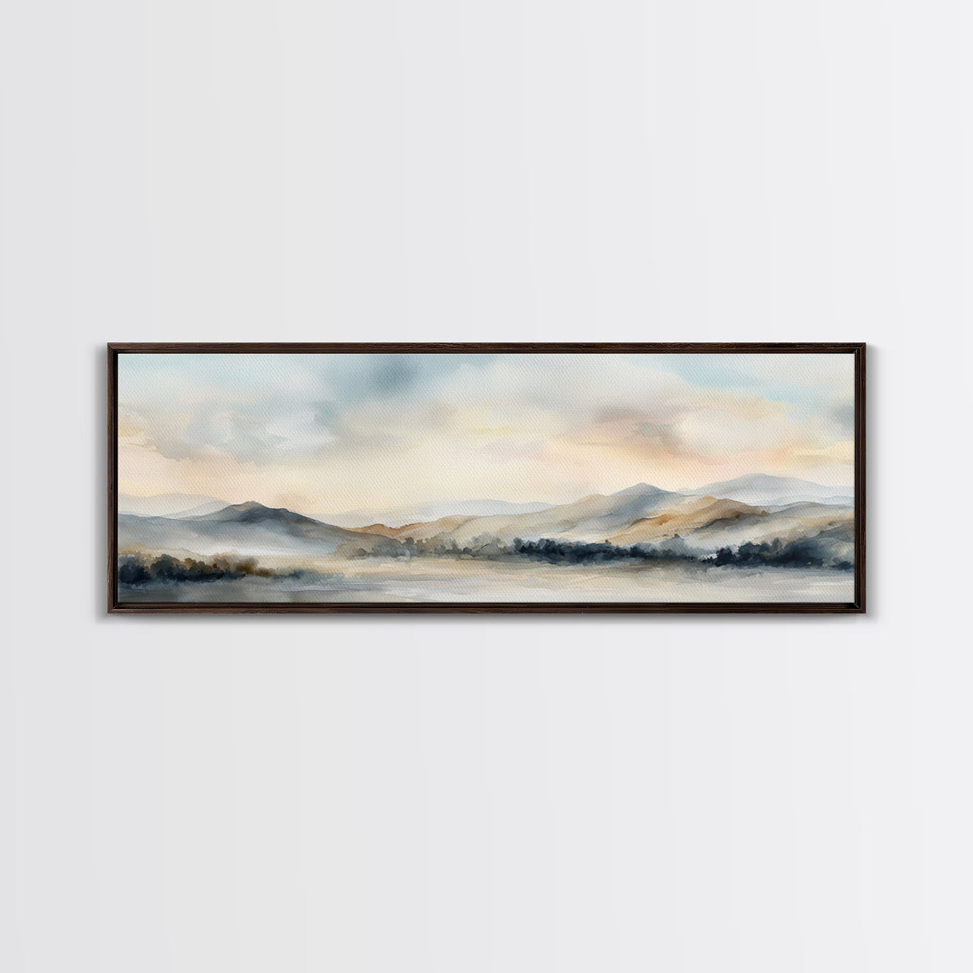 Soft Gradient Sunrise Framed Canvas Print, Dental Office Art, Contemporary Art, Office Decor, Fine Art, Calm, Dental Wall Art, DOA-3x1-84