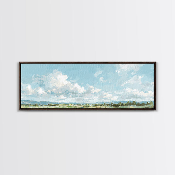 Peaceful Clouds over Open Meadow Canvas Print, Dental Office Art, Medical Office Decor, Office Decor, Fine Art, Calm, DOA-3x1-97