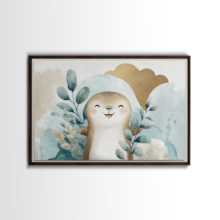 Cheerful Animal Dentist Themed Character Without Text Canvas Print, Dental Office Art, Digital Print, Office Decor, Calm, DOA-3x2-30