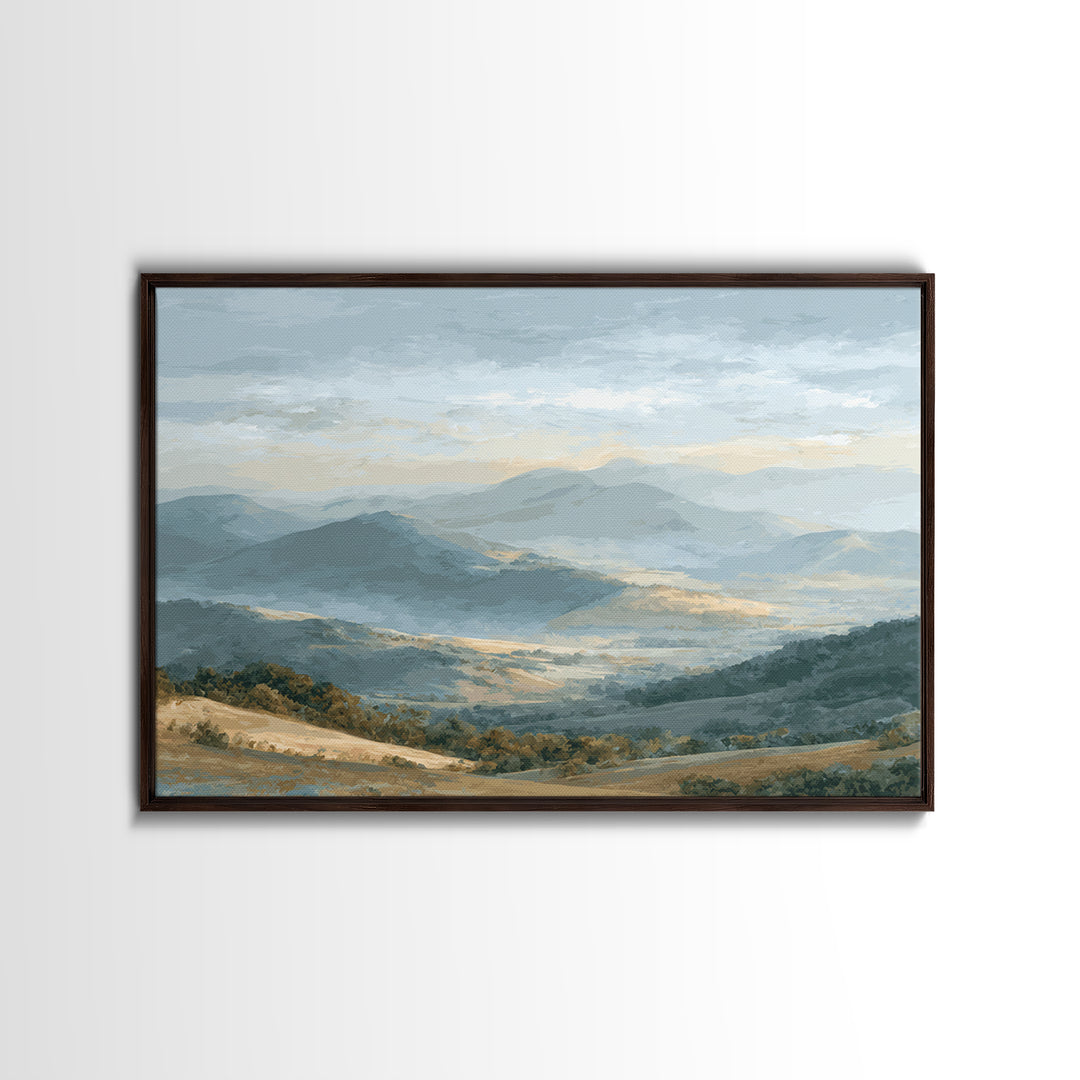 Gentle Mountain Landscape Canvas Print, Dental Office Art, Minimalist Decor, Office Decor, Oil Painting, Calm, DOA-3x2-32