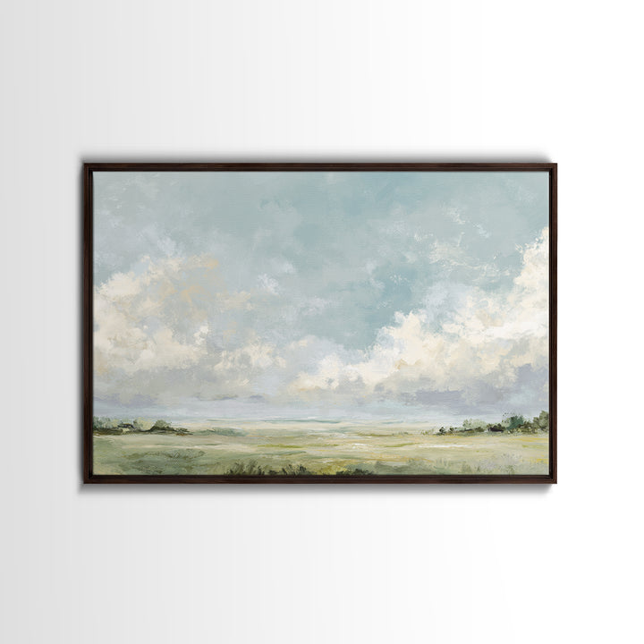 Peaceful Clouds over Open Meadow Canvas Print, Dental Office Art, Office Wall Art, Office Decor, Fine Art, Calm, Medical Decor, DOA-3x2-37