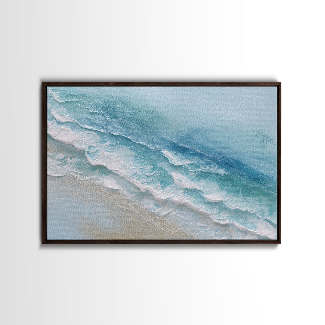 Calming Abstract Ocean Waves Framed Canvas Print, Dental Office Art, Office Decor, Oil Painting, Calm, Medical Art, DOA-3x2-5