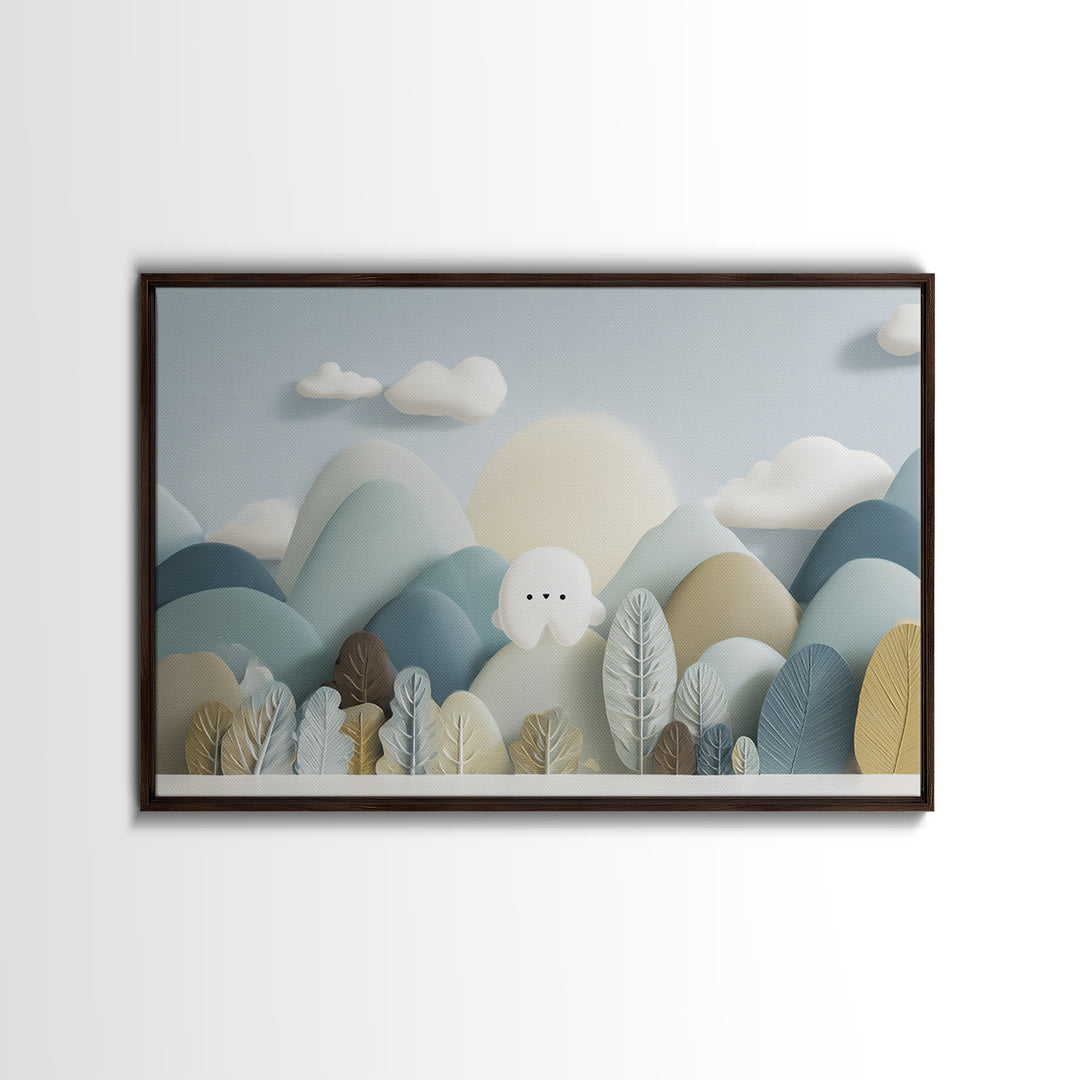 Playful Tooth Shaped Character Canvas Print, Dental Office Art, Office Wall Art, Office Decor, Abstract Art, Calm, DOA-3x2-58