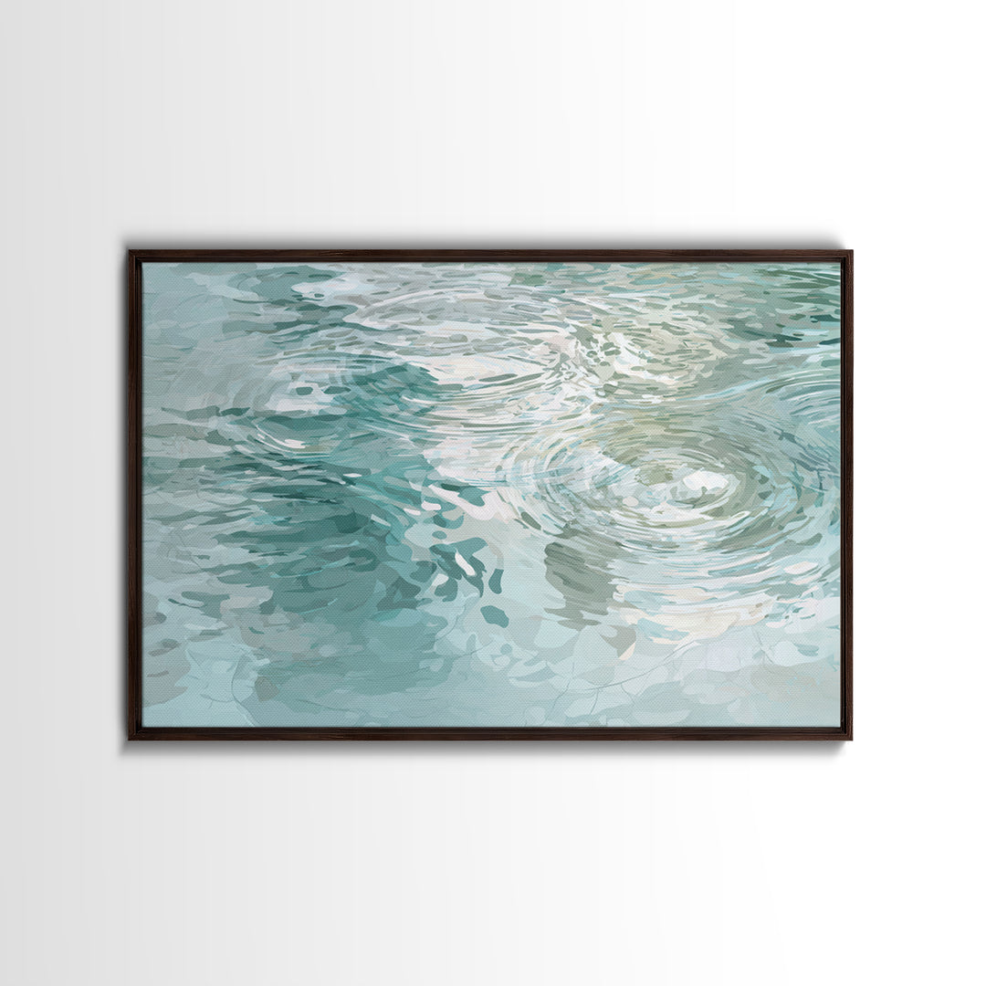 Abstract Water Ripple Pattern Framed Canvas Print, Dental Office Art, Unique Wall Art, Office Decor, Abstract Art, Calm, DOA-3x2-65