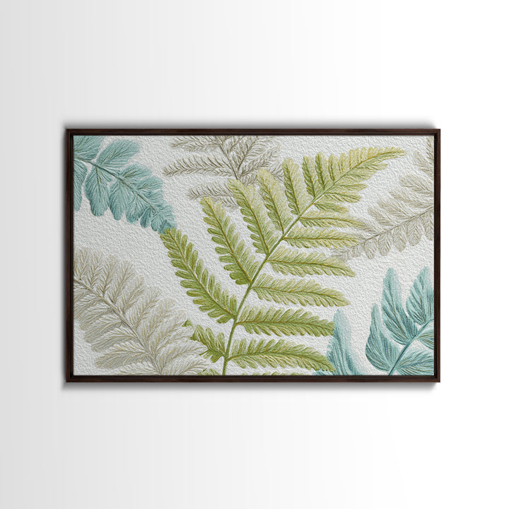 Botanical Fern Study Framed Canvas Print, Dental Office Art, Room Decor, Office Decor, Fine Art, Calm, Minimalist Wall Art, DOA-3x2-71