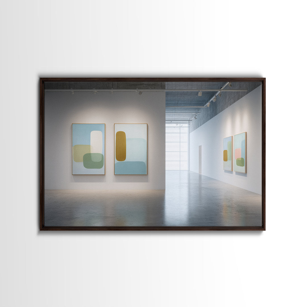 Simple Rainbow Pastel Shapes for Children Canvas Print, Dental Office Art, Room Decor Aesthetic, Office Decor, Fine Art, Calm, DOA-3x2-73