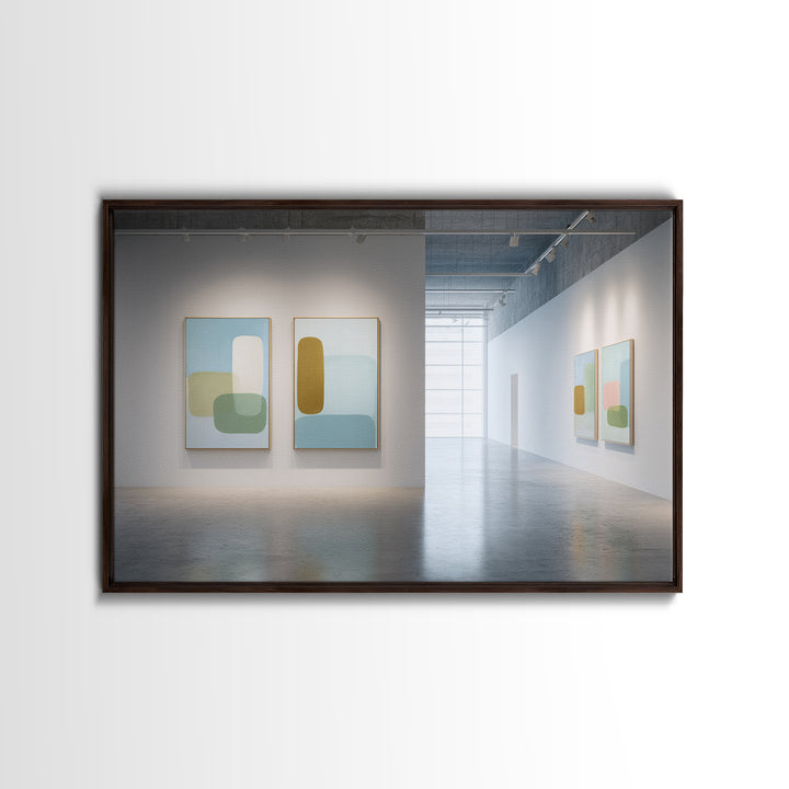 Simple Rainbow Pastel Shapes for Children Canvas Print, Dental Office Art, Room Decor Aesthetic, Office Decor, Fine Art, Calm, DOA-3x2-73