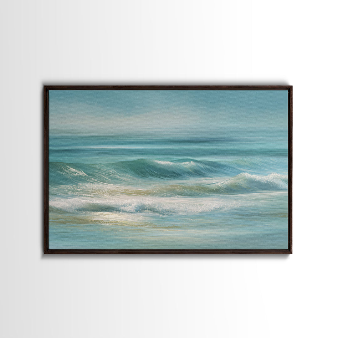Calming Abstract Ocean Waves Framed Canvas Print, Dental Office Art, Dental Hygiene, Office Decor, Calm, Medical Office Art, DOA-3x2-77