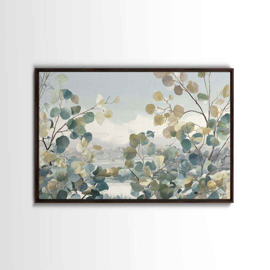 Soft Botanical Eucalyptus Print for Clean Atmosphere Canvas Print, Dental Office Art, Printable Wall Art, Office Decor, Calm, DOA-3x2-79