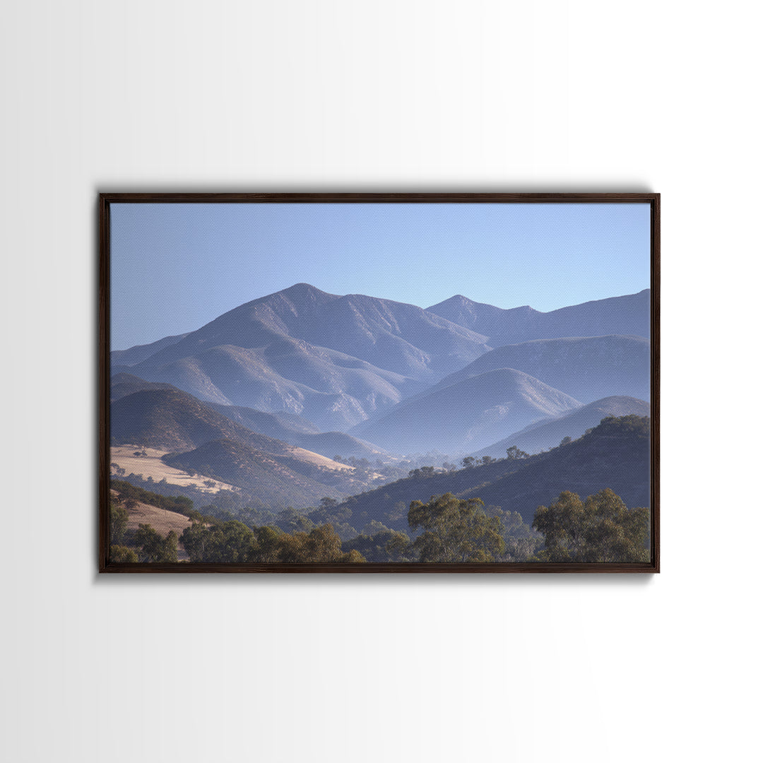 Gentle Mountain Landscape Framed Canvas Print, Dental Office Art, Dental Hygiene, Office Decor, Watercolor Art, Calm, DOA-3x2-80