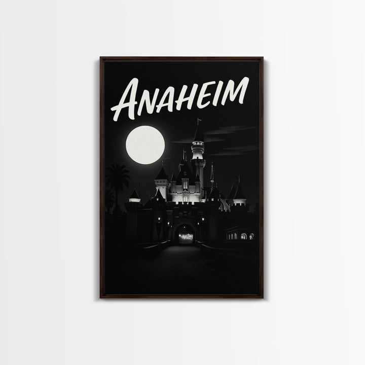 Anaheim California Travel Poster, Canvas Print, Black And White Travel Art, Anaheim Wall Art, Gift For Travelers, Retro Travel Print