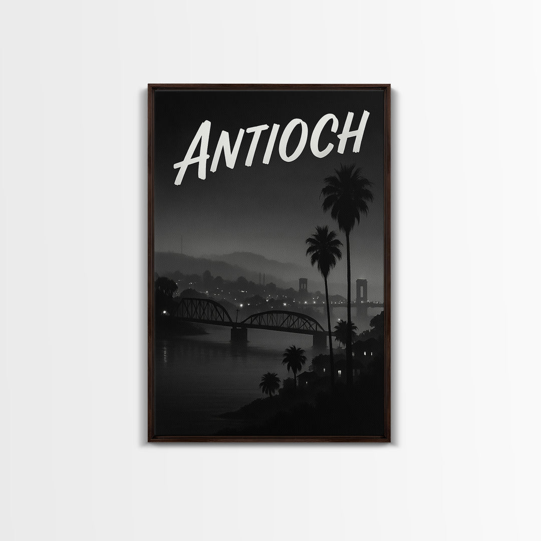 Antioch California Travel Poster, Canvas Print, Black And White Travel Art, Antioch Poster Print, Travel Poster Art, Eclectic Wall Decor