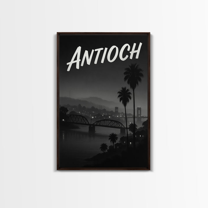 Antioch California Travel Poster, Canvas Print, Black And White Travel Art, Antioch Poster Print, Travel Poster Art, Eclectic Wall Decor