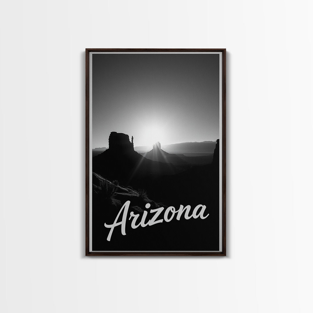 Arizona Travel Poster, Canvas Print, Dark Moody City Wall Art, Arizona Wall Art, Living Room Wall Art, Fine Art Print, Vintage City Art