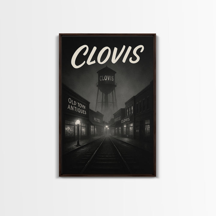 Clovis California Travel Poster, Canvas Print, Black And White Travel Art, Clovis Wall Art, Poster Art, Wall Decor, Gift For Travelers