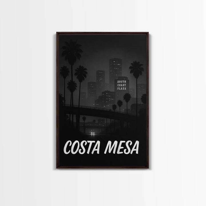 Costa Mesa California Travel Poster, Canvas Print, Vintage Noir Poster Art, Costa Mesa Art Print, Travel Wall Art, Art Print