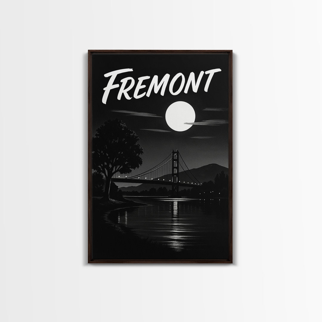 Fremont Travel Poster, Canvas Print, Black And White Travel Art, Fremont Wall Art, Gift For Travelers, City Art Print, Modern Wall Decor