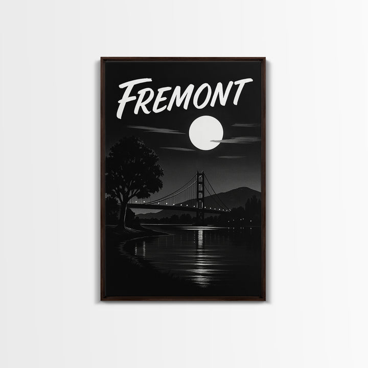 Fremont Travel Poster, Canvas Print, Black And White Travel Art, Fremont Wall Art, Gift For Travelers, City Art Print, Modern Wall Decor