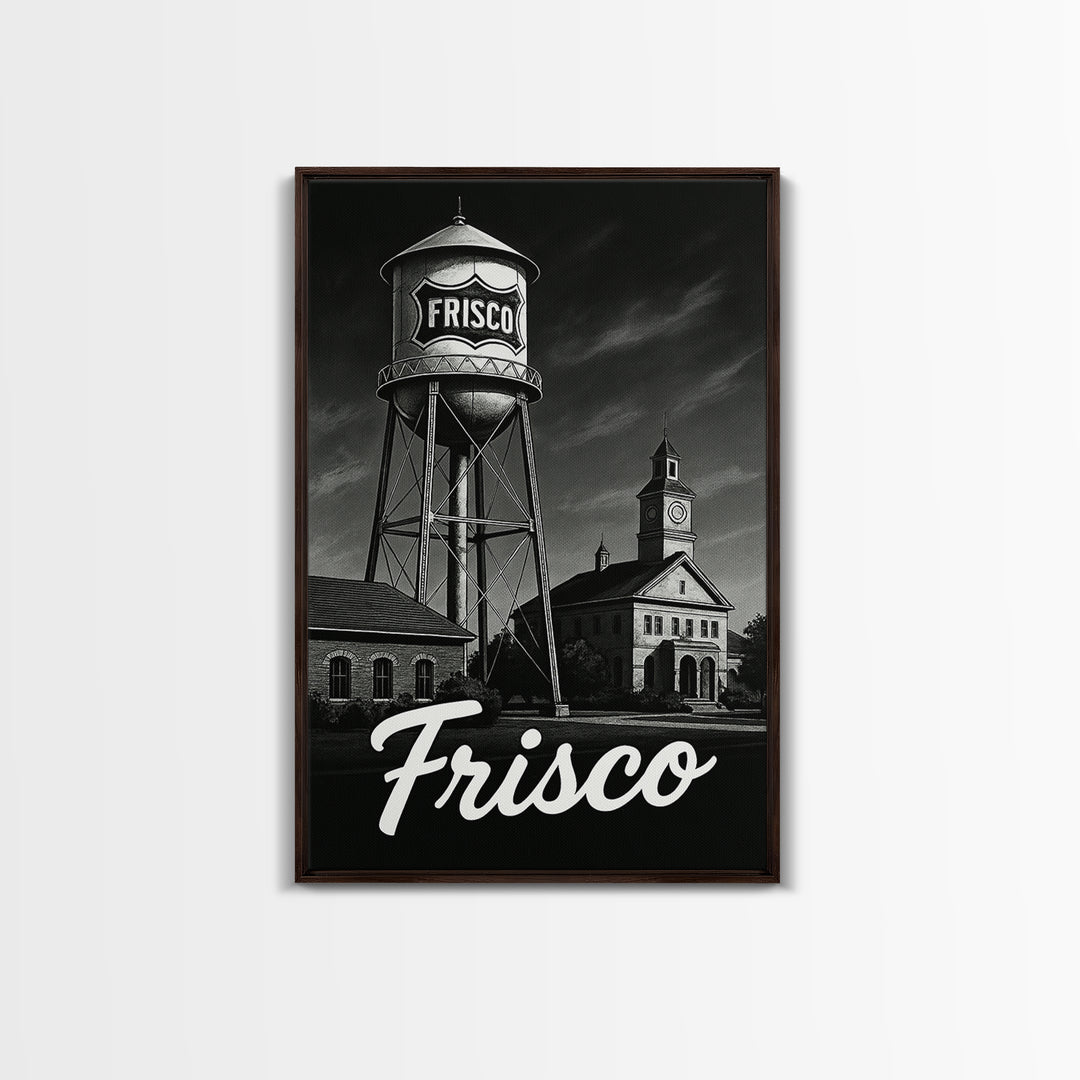 Frisco Travel Poster, Canvas Print, Night Street Poster Art, Frisco Art Print, Living Room Wall Art, Travel Poster Art, Eclectic Wall Decor