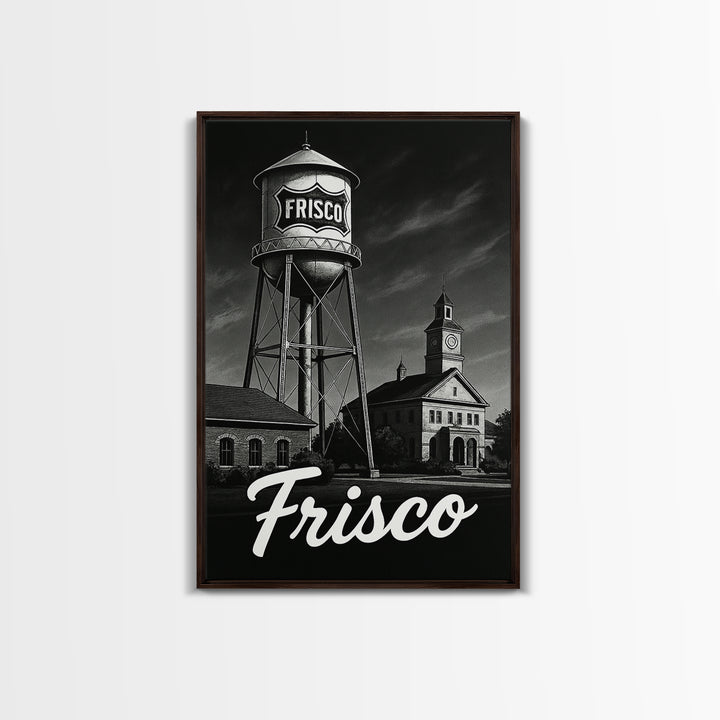 Frisco Travel Poster, Canvas Print, Night Street Poster Art, Frisco Art Print, Living Room Wall Art, Travel Poster Art, Eclectic Wall Decor