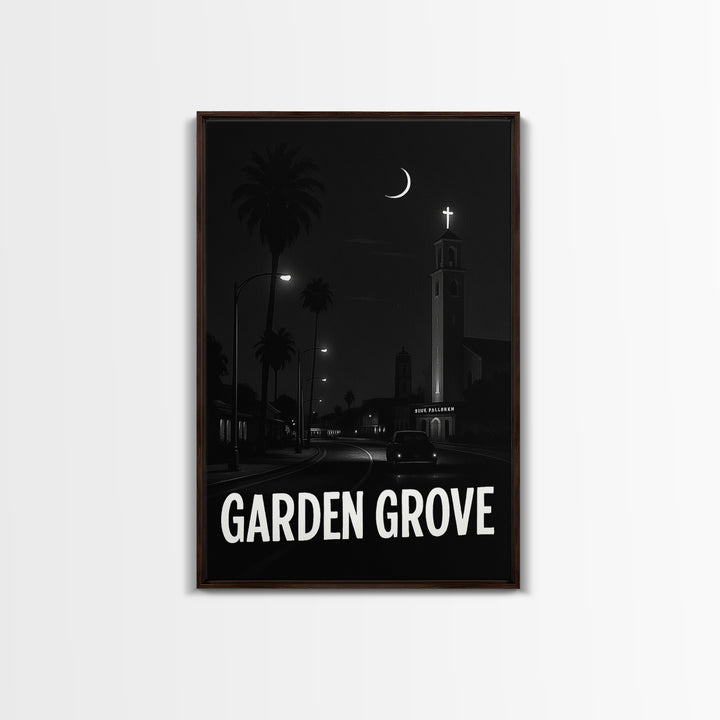Garden Grove Travel Poster, Canvas Print, Vintage Noir Poster Art, Garden Grove Travel Art, Travel Art Print, Travel Poster Set