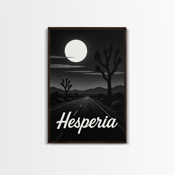 Hesperia Travel Poster, Framed Canvas Print, Vintage Noir Poster Art, Hesperia Poster Print, Travel Poster Set, Vintage City Art