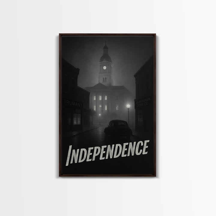 Independence Missouri Travel Poster, Canvas Print, Vintage Noir Poster Art, Independence City Art, Travel Art Print, Art Print