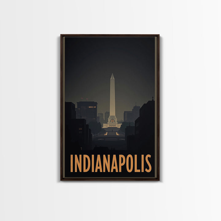 Indianapolis Indiana Travel Poster, Canvas Print, Black And White Travel Art, Indianapolis City Art, Vintage City Art, Travel Poster Set