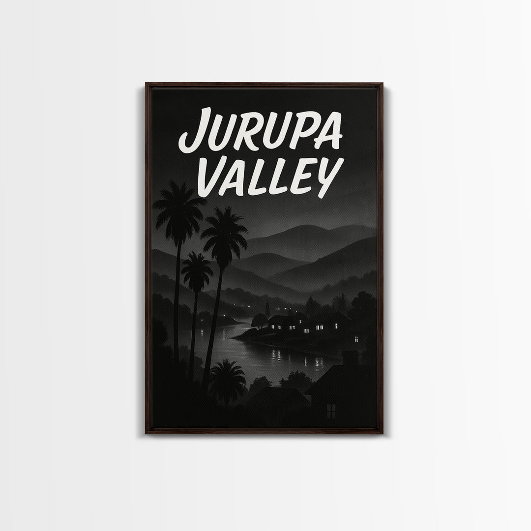 Jurupa Valley California Travel Poster, Canvas Print, Night Street Poster Art, Jurupa Valley Wall Art, Vintage Travel Art, Travel Poster Art