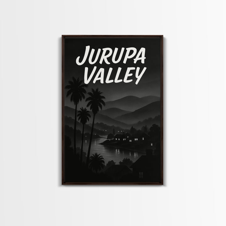 Jurupa Valley California Travel Poster, Canvas Print, Night Street Poster Art, Jurupa Valley Wall Art, Vintage Travel Art, Travel Poster Art