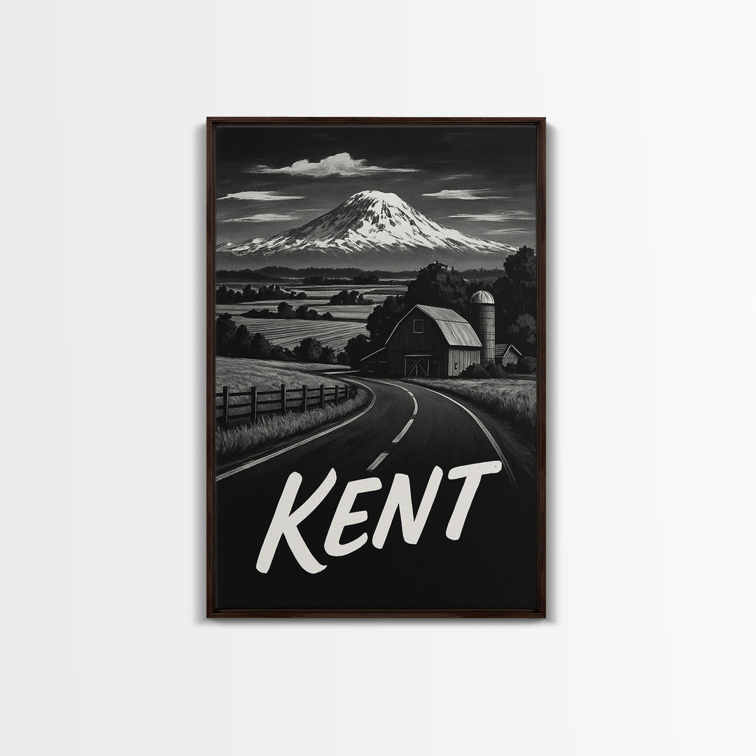 Kent Travel Poster, Canvas Print, Black And White Travel Art, Kent Art Print, Fine Art Print, Travel Art Print, Vintage Travel Art