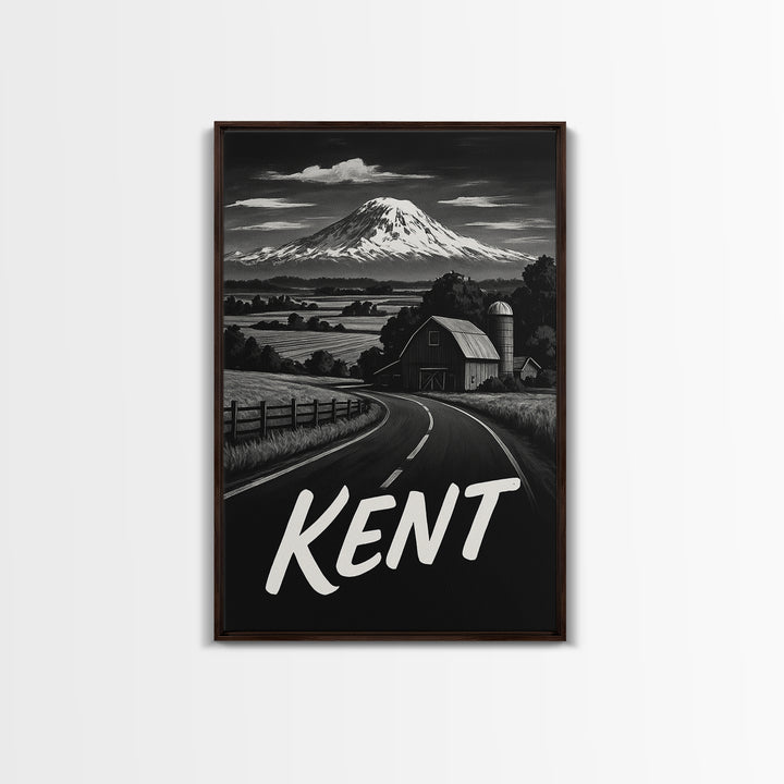 Kent Travel Poster, Canvas Print, Black And White Travel Art, Kent Art Print, Fine Art Print, Travel Art Print, Vintage Travel Art