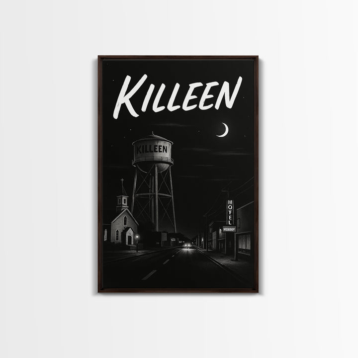 Killeen Travel Poster, Canvas Print, Black And White Travel Art, Killeen Wall Art, City Art Print, Vintage City Poster, City Travel Prints