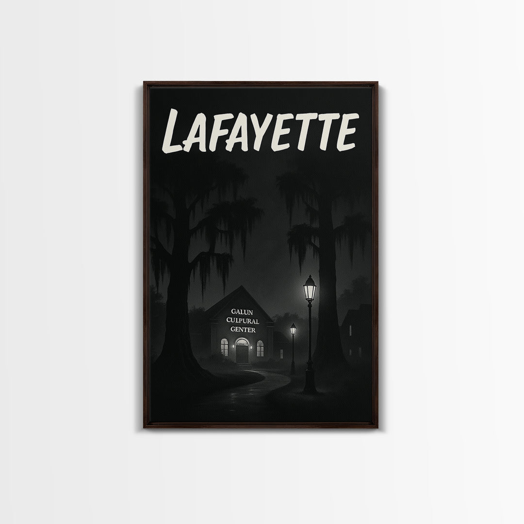 Lafayette Louisiana Travel Poster, Canvas Print, Night Street Poster Art, Lafayette City Art, Travel Poster Set, City Poster, Art Print