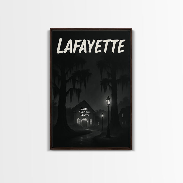 Lafayette Louisiana Travel Poster, Canvas Print, Night Street Poster Art, Lafayette City Art, Travel Poster Set, City Poster, Art Print