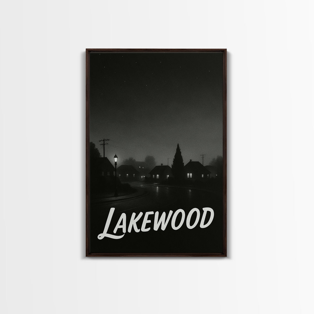 Lakewood Colorado Travel Poster, Canvas Print, Black And White Travel Art, Lakewood Art Print, Gift For Travelers, Travel Wall Art