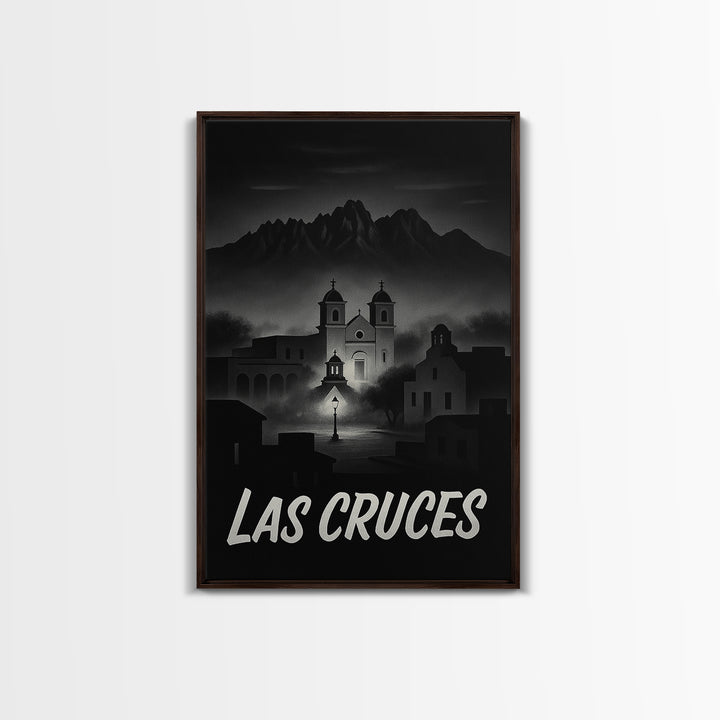 Las Cruces New Mexico Travel Poster, Canvas Print, Black And White Travel Art, Las Cruces Art Print, Travel Print, Vintage Travel Art