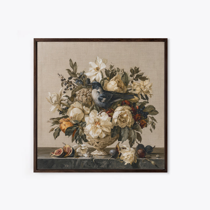 Classic Dutch Feast Arrangement Canvas Print, Dining Room Art, Digital Print, Dining Room Decor, Watercolor Art, Dining, DRA-1x1-19