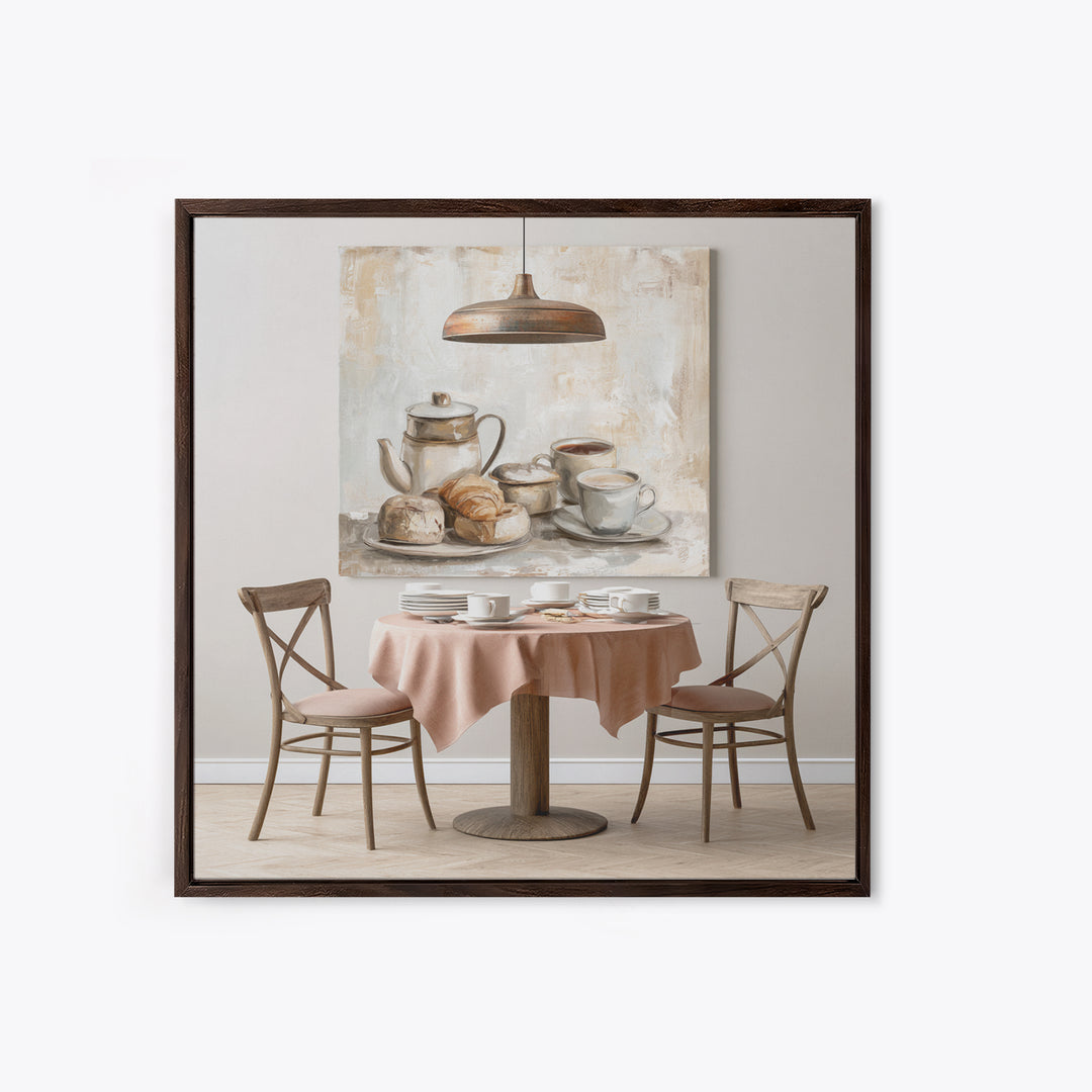 French Bistro Food Illustration Without Text Canvas Print, Dining Room Art, Set of 3 Prints, Dining Room Decor, Dining, DRA-1x1-34