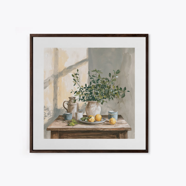 Sunlit Farmhouse Table Objects Without Room View Canvas Print, Dining Room Art, Coastal Wall Art, Dining Room Decor, Dining, DRA-1x1-41
