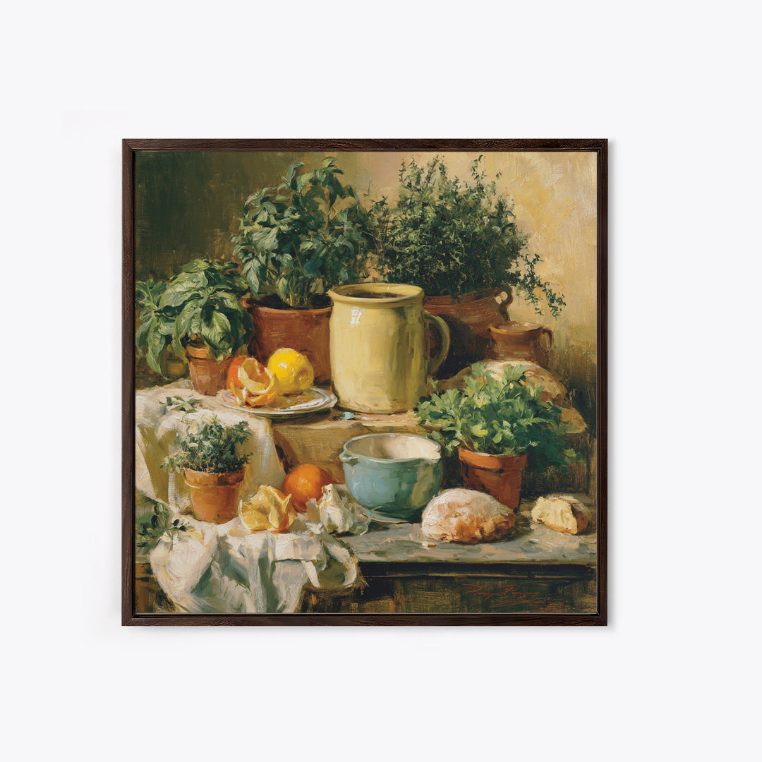 Modern Kitchen Herbs Canvas Print, Dining Room Art, Fine Art Print, Dining Room Decor, Fine Art, Dining, Fall Decor, DRA-1x1-81