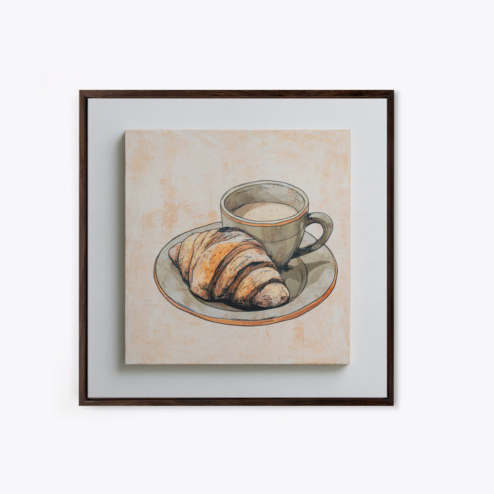 French Bistro Food Illustration Without Text Canvas Print, Dining Room Art, Trendy Wall Art, Dining Room Decor, Oil Painting, DRA-1x1-82
