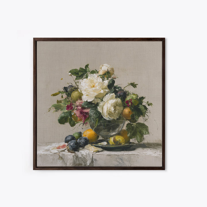 Classic Dutch Feast Arrangement Canvas Print, Dining Room Art, Fine Art Print, Dining Room Decor, Fine Art, Dining, Fall Decor, DRA-1x1-91