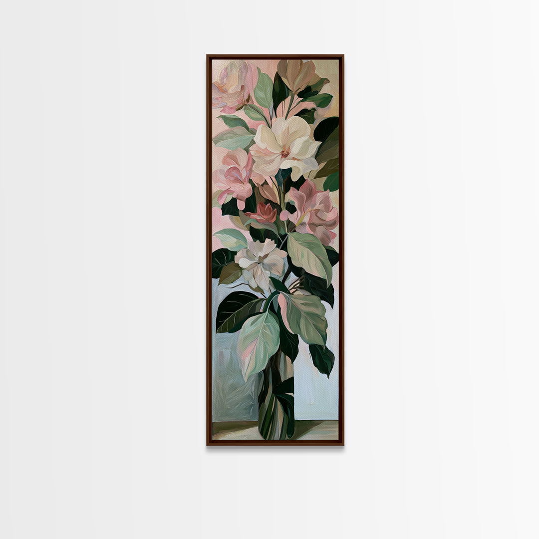 Large Expressive Flower Vase Canvas Print, Dining Room Art, Trendy Wall Art, Dining Room Decor, Watercolor Art, Dining, DRA-1x3-12
