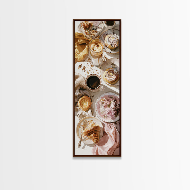 Coffee and Pastry Scene for Breakfast Nook Canvas Print, Dining Room Art, Modern Wall Art, Dining Room Decor, Fine Art, Dining, DRA-1x3-26